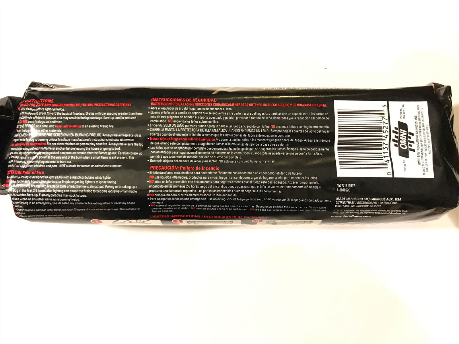 Duraflame Gold  3-hr Firelog LIGHTS In LESS THAN 5 MINUTES-SINGLE - Fresh Stock Dated December 2025