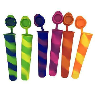 Set of 6 Silicone Ice Cream Mold Popsicle Holder Ice-Pop Sleeves Freezer Kitchen - Fresh Stock Dated March 2026