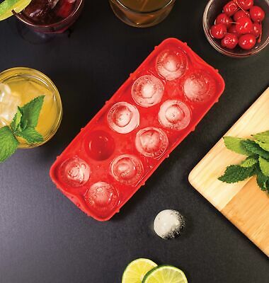 HIC Cannon Ball Round Large-Sized Silicone Ice Cube Tray - Makes Ten 1.5