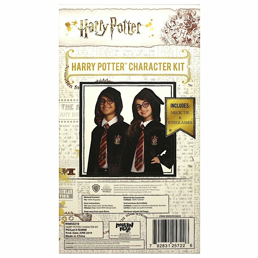 Harry Potter Character Costume Accessories Kit with Necktie & Eyeglasses Ages 4+ - Fresh Stock Dated December 2025