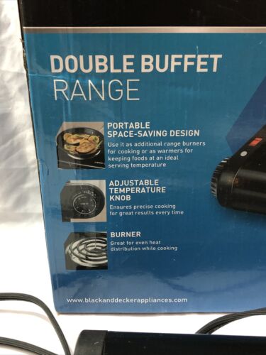 Black & Decker Double Buffet Range Portable Electric Cooker Warmer Dual Burner - Fresh Stock Dated December 2025