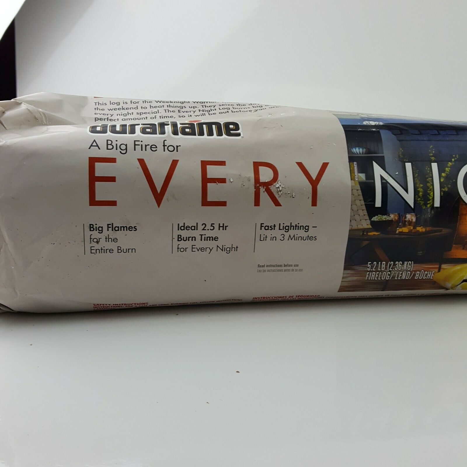 Duraflame BIGFLAME Everynight Style SINGLE 5lb log 2.5 hr - Fresh Stock Dated December 2025