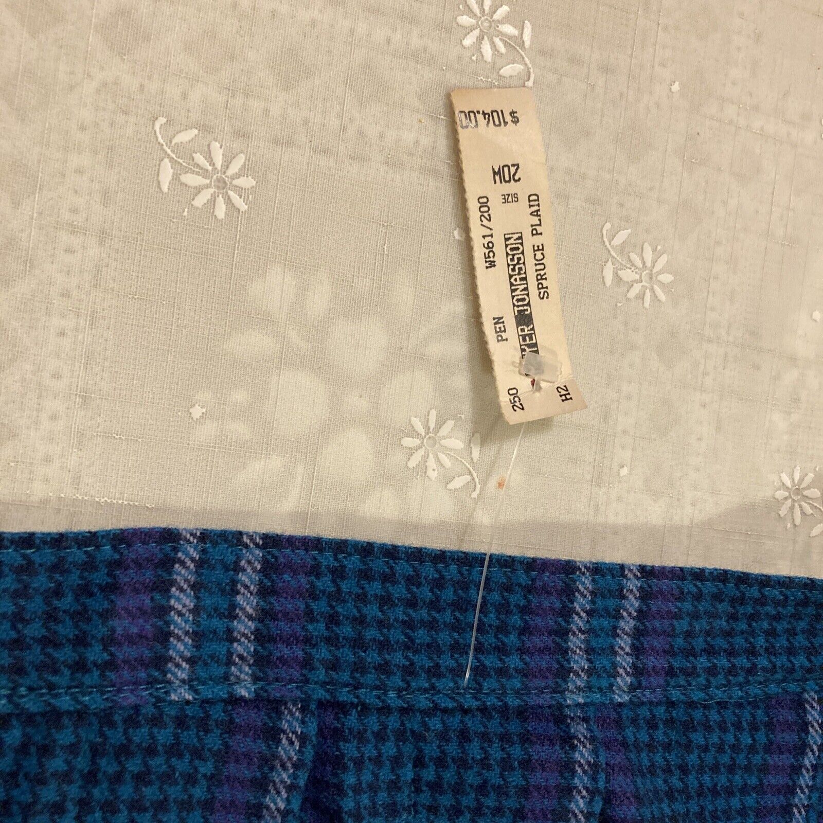 Vintage  Pendleton Pleated Wool Skirt Green Purple Spruce Plaid Plus 20W NWT - Fresh Stock Dated March 2026