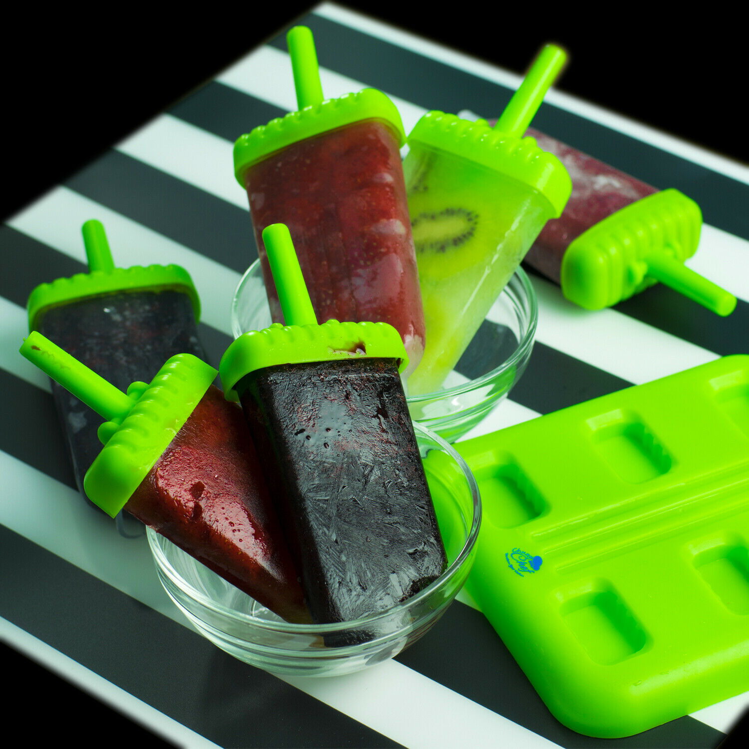 Ice Pop Maker Popsicle Mold Set with Tray and Drip Guard Green Pack of 6 - Fresh Stock Dated December 2025