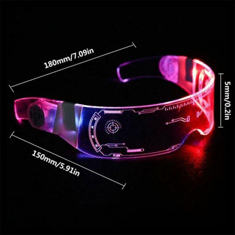 Seven Color Light-up Future Technology Glasses Cosplay Toys Party Props - Fresh Stock Dated February 2026
