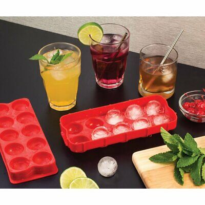 HIC Cannon Ball Round Large-Sized Silicone Ice Cube Tray - Makes Ten 1.5