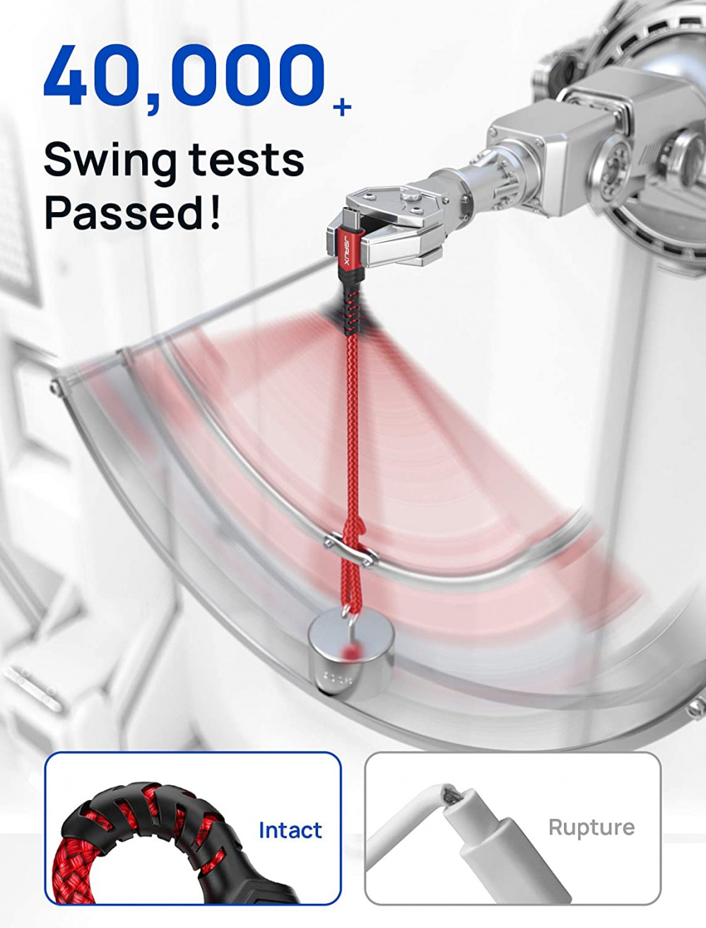 USB Type C Cable 3A Fast Charging [2-Pack 10ft], JSAUX USB-A to 10ft, Red - Fresh Stock Dated February 2026