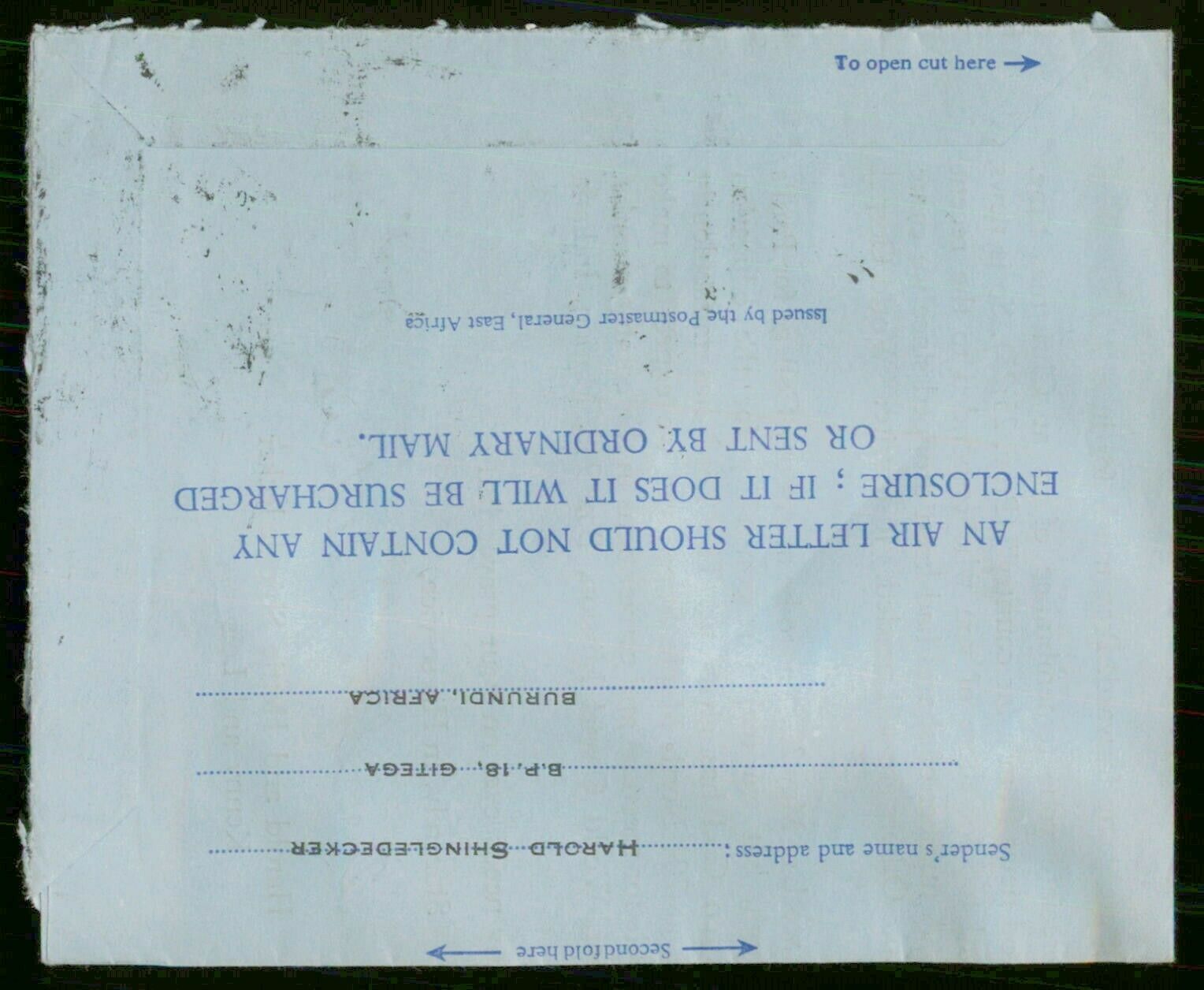 Mayfairstamps Burundi 1968 Formular Aeriogramme to Boyne City MI USA wwp37677 - Fresh Stock Dated December 2025