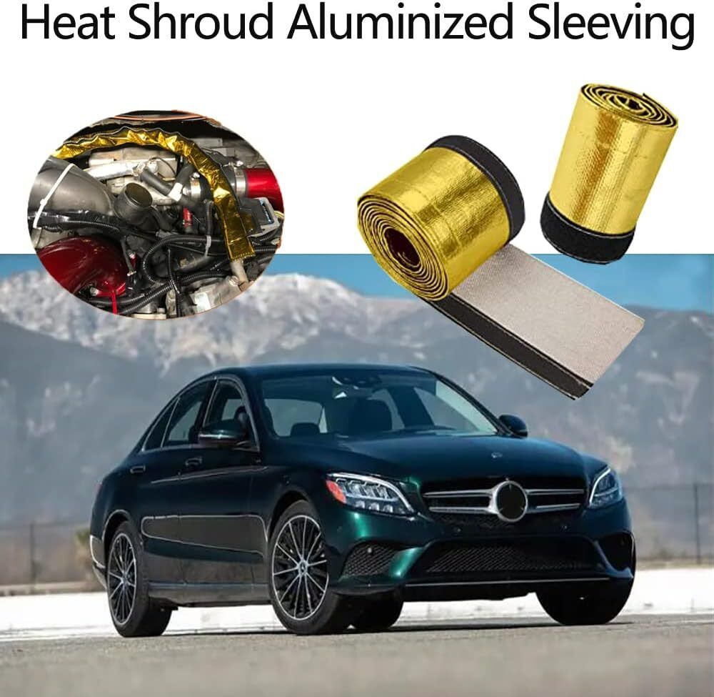 Gold Metallic Heat Shield Sleeve Insulated Wire Hose Cover Wrap Loom Tube 3/4