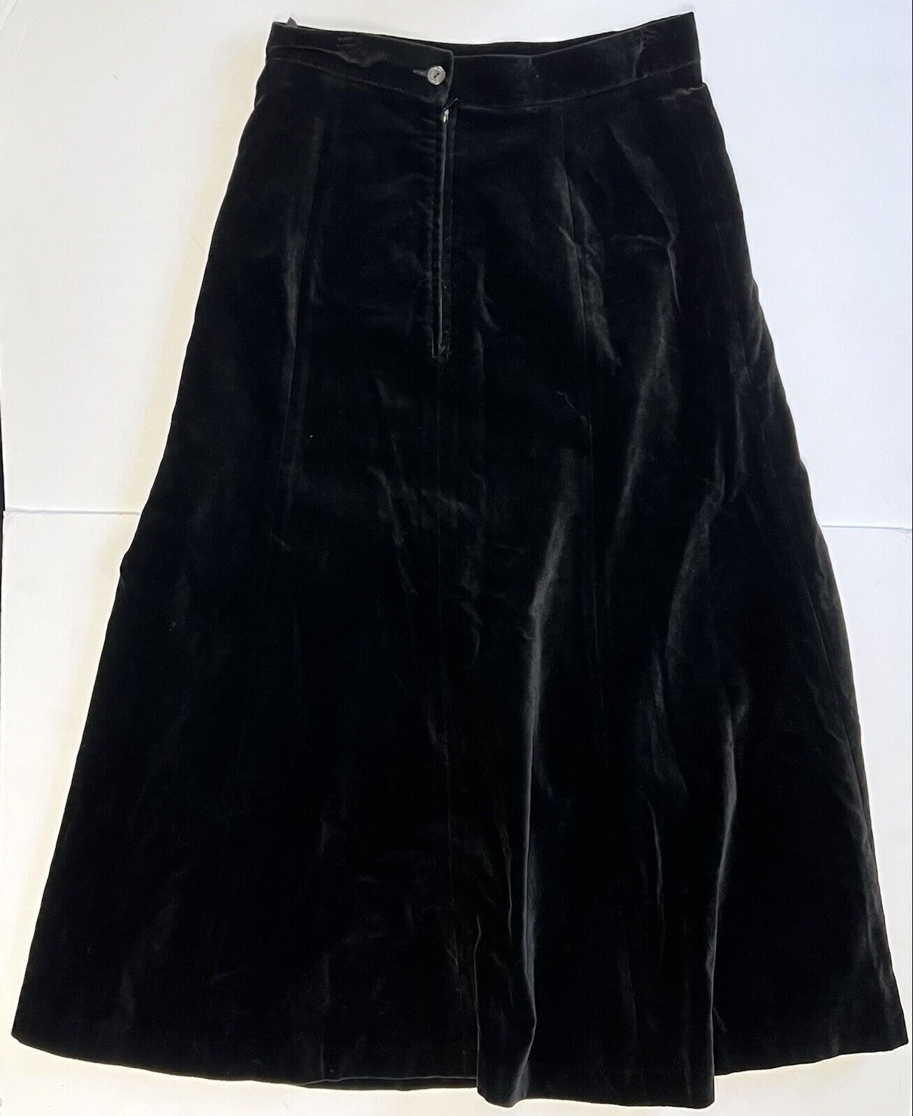 Vintage Laura Ashley Black Velvet Maxi Long Skirt Women's US 10 / EU 38 / UK 12 - Fresh Stock Dated March 2026