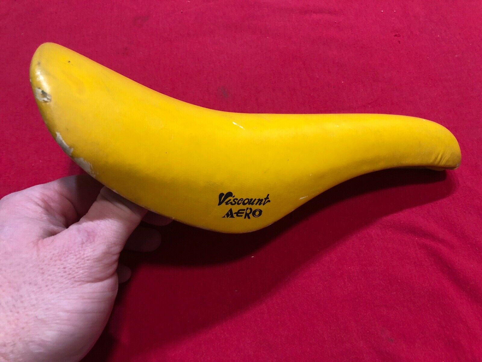 Yellow Viscount Aero Leather Seat OLD SCHOOL BMX - Fresh Stock Dated December 2025