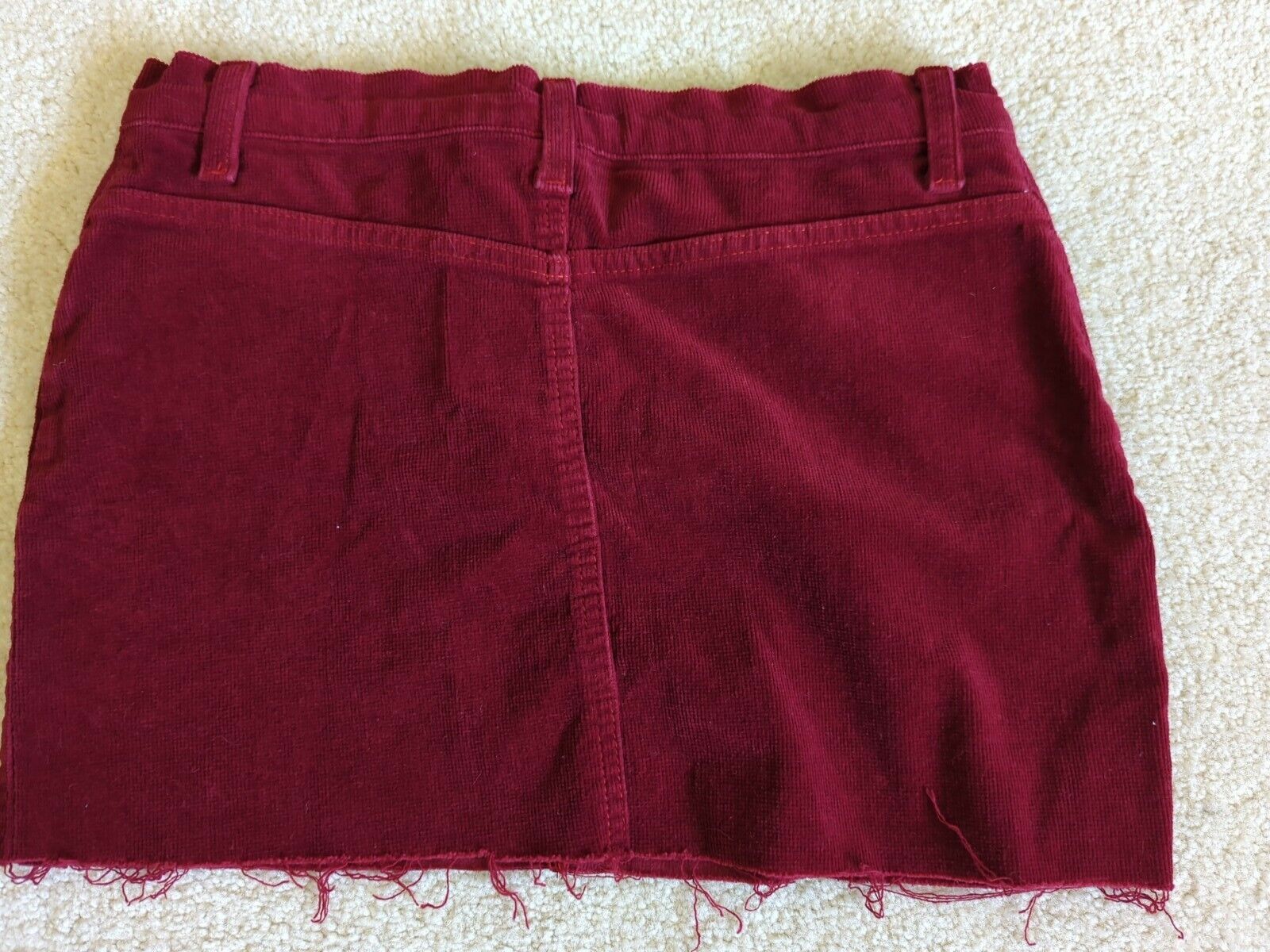 Vintage Mini Skirt Womens Medium Dark Red Corduroy  USA - Fresh Stock Dated March 2026