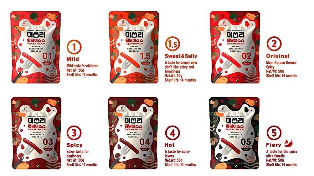 [Korean Topokki] Miss Lee Rice Cake TTeokbokki Sauce Powder Mild 50g* 5 bags - Fresh Stock Dated February 2026