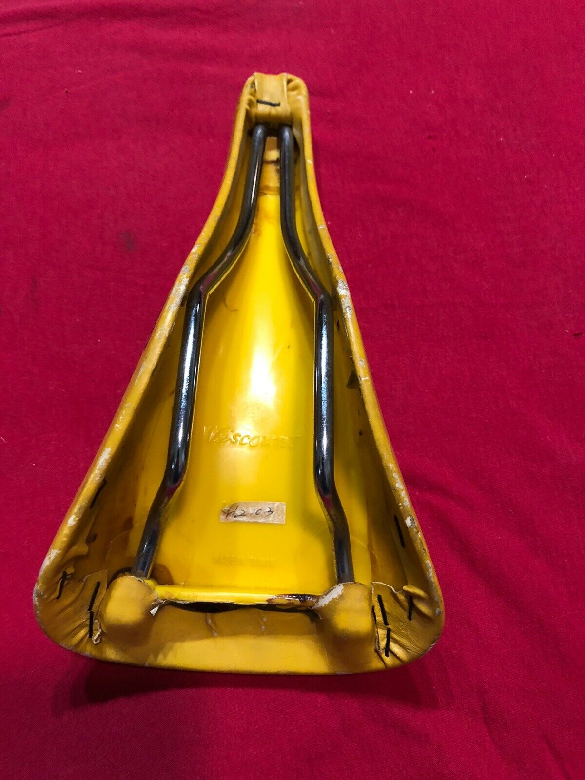 Yellow Viscount Aero Leather Seat OLD SCHOOL BMX - Fresh Stock Dated December 2025