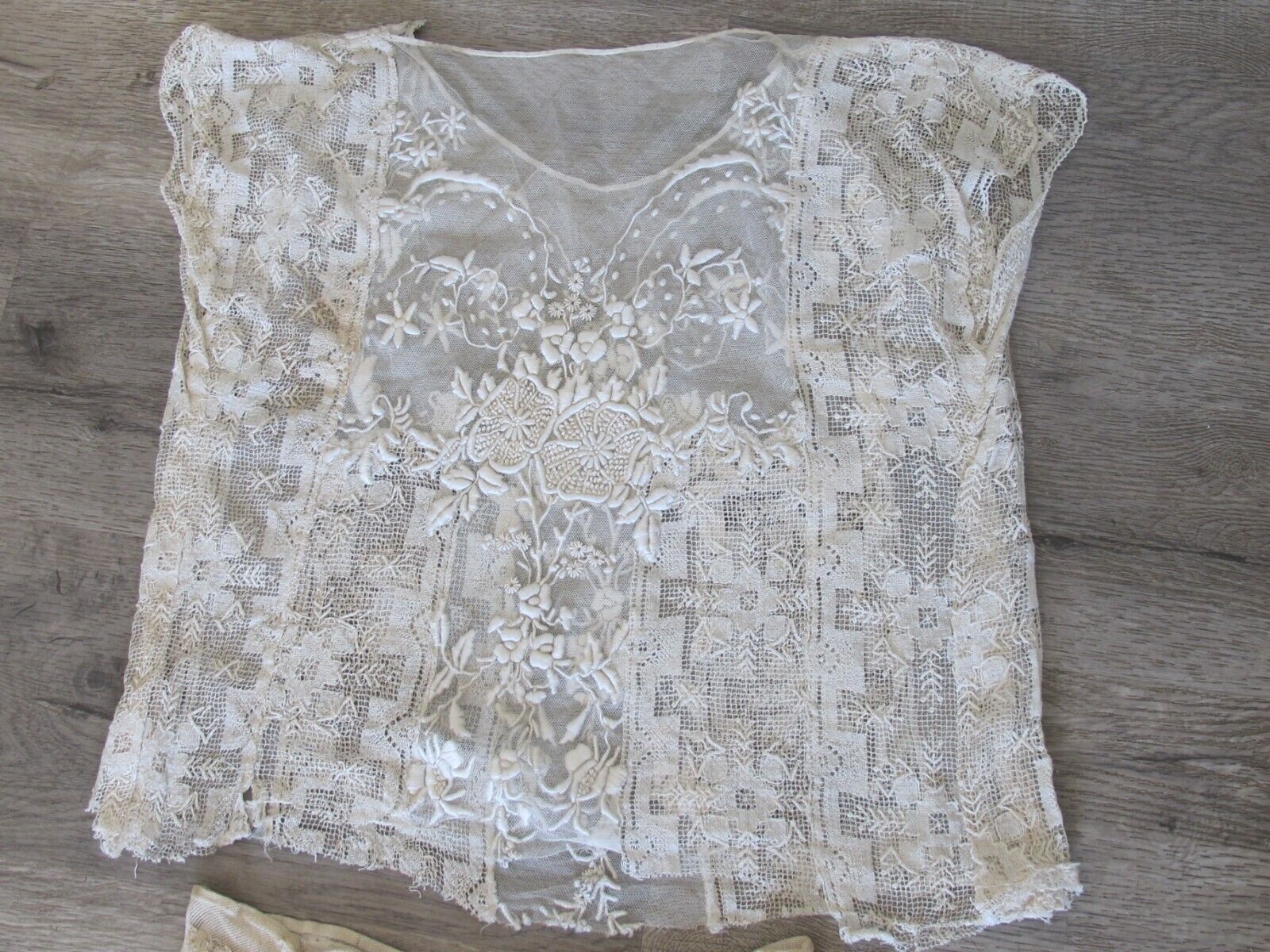 Antique Edwardian Lace Crochet Cotton Blouse Skirt Embroidery 1890’s Estate - Fresh Stock Dated March 2026