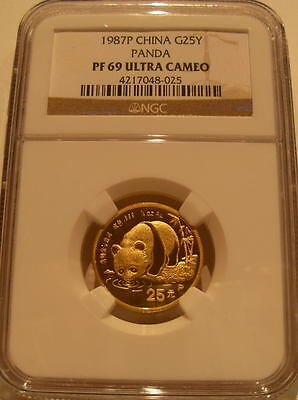 China 1987P Gold 5 Coin Full PROOF Panda Set All Coins NGC PF69UC - Fresh Stock Dated February 2026