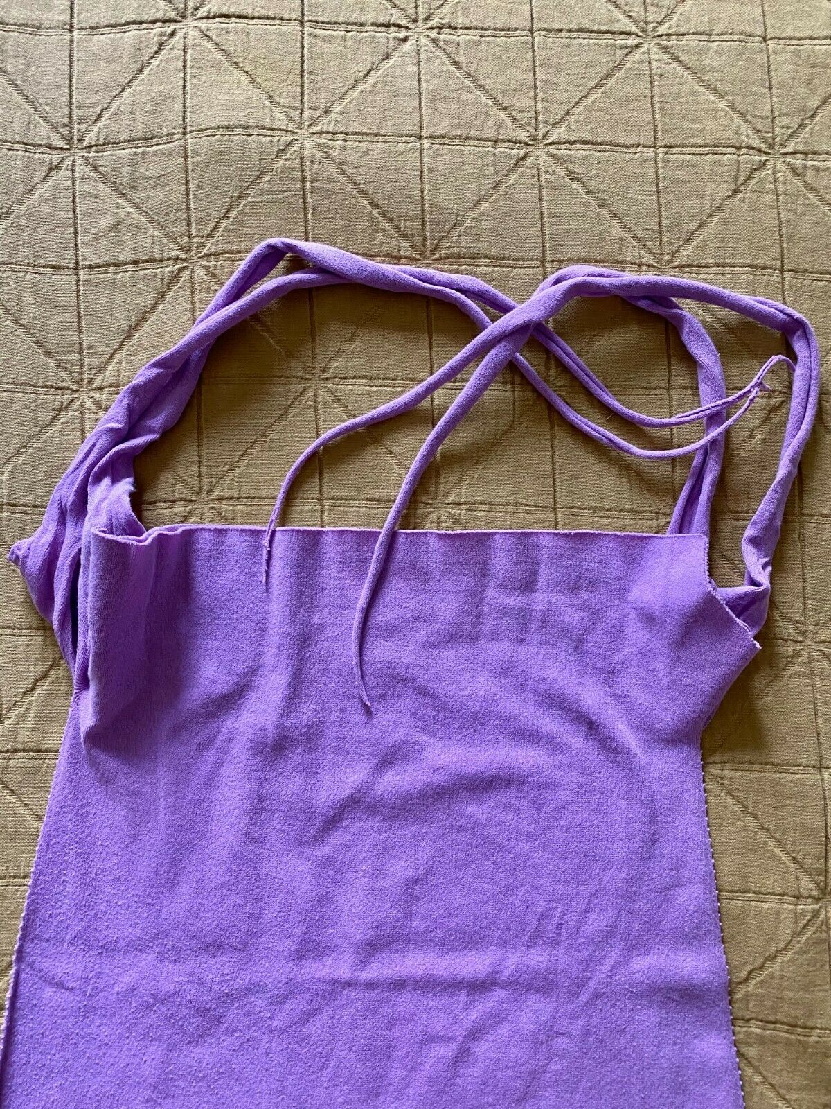 Vintage 90s Issey Miyake A-POC Lilac Purple Fringe Stretch Waist Tie Maxi Skirt - Fresh Stock Dated February 2026