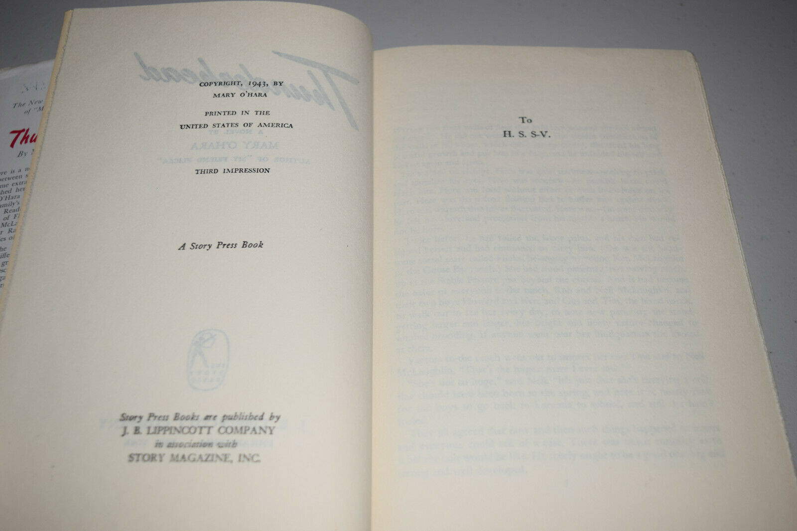 Thunderhead by Mary O'Hara Author of My Friend Flicka 1943 HBDJ 3rd Impression - Fresh Stock Dated December 2025