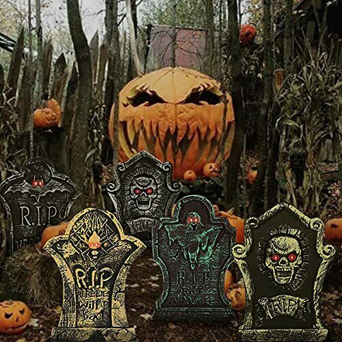 Halloween Foam Tombstones 5 PCS, Halloween Yard Decorations, Lightweight - Fresh Stock Dated December 2025