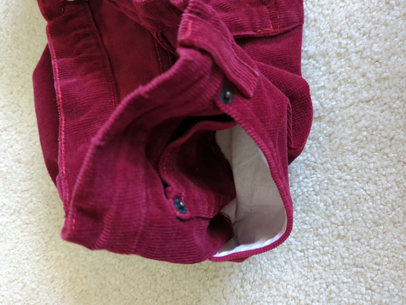 Vintage Mini Skirt Womens Medium Dark Red Corduroy  USA - Fresh Stock Dated March 2026