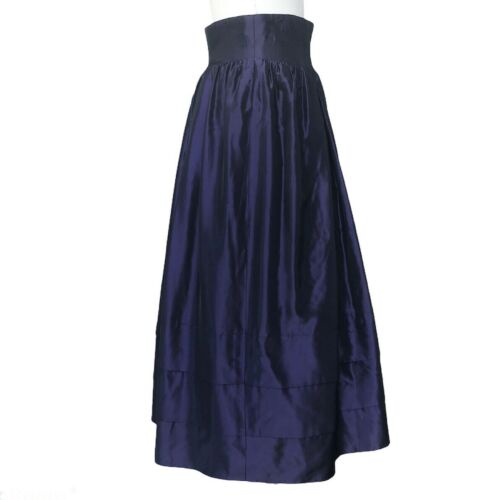 Vintage Portara West Germany Purple Satin Taffeta Pleated Floor Length Size 12 - Fresh Stock Dated March 2026