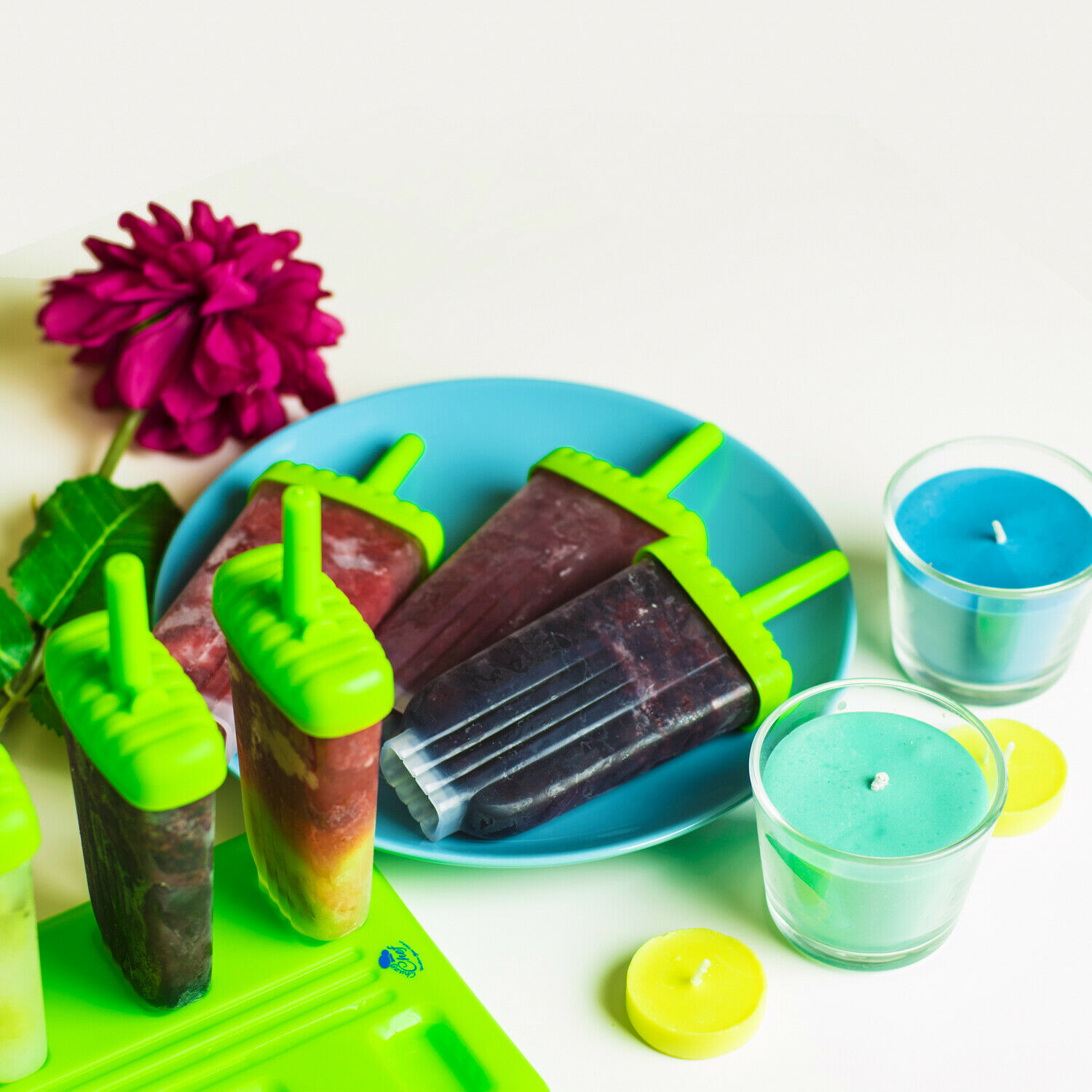 Ice Pop Maker Popsicle Mold Set with Tray and Drip Guard Green Pack of 6 - Fresh Stock Dated December 2025