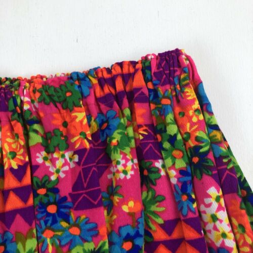 Vtg Festival Flower Power Hippie Boho Long Skirt Stretch Waist Handmade Bright - Fresh Stock Dated February 2026