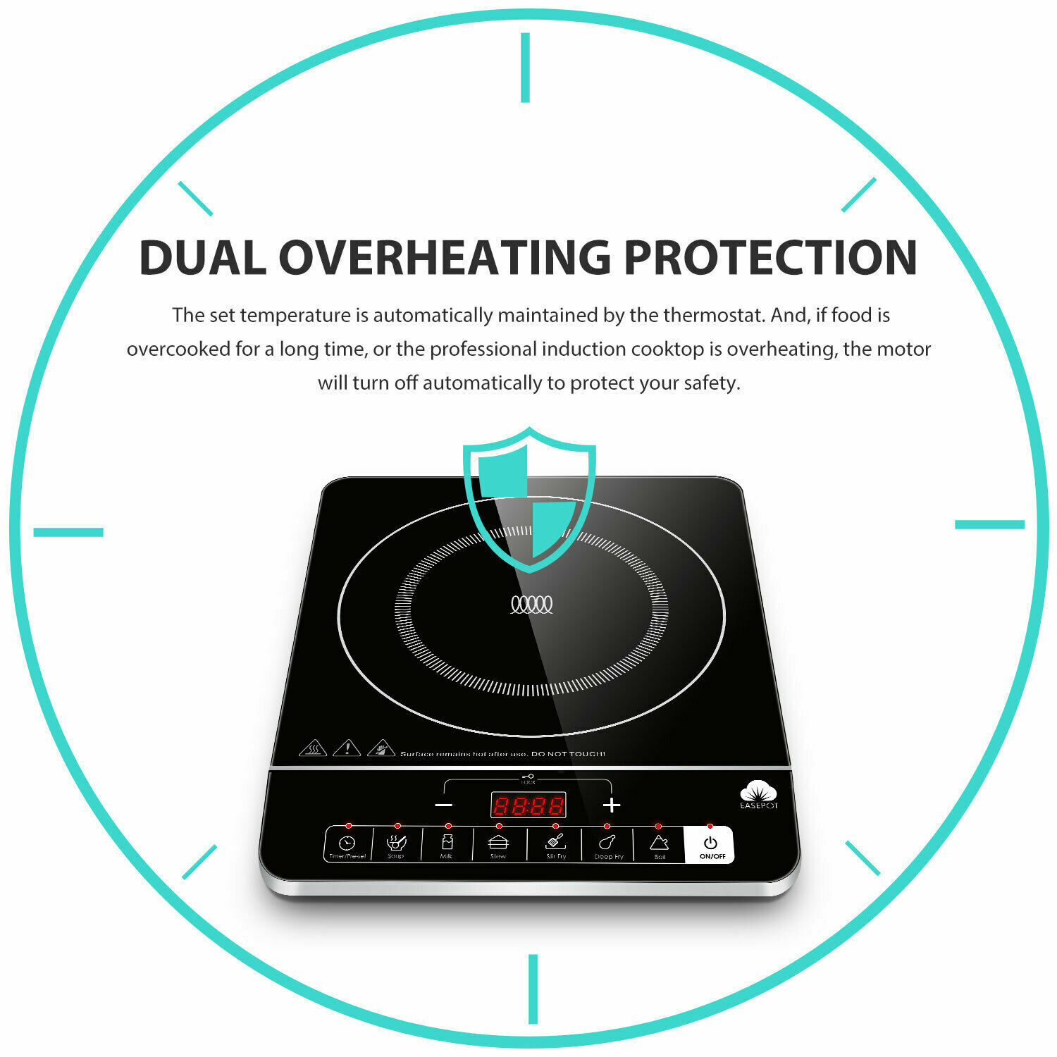 Electric Single Induction Cooker Portable Cooktop Burner 1800W Digital Hot Plate - Fresh Stock Dated February 2026