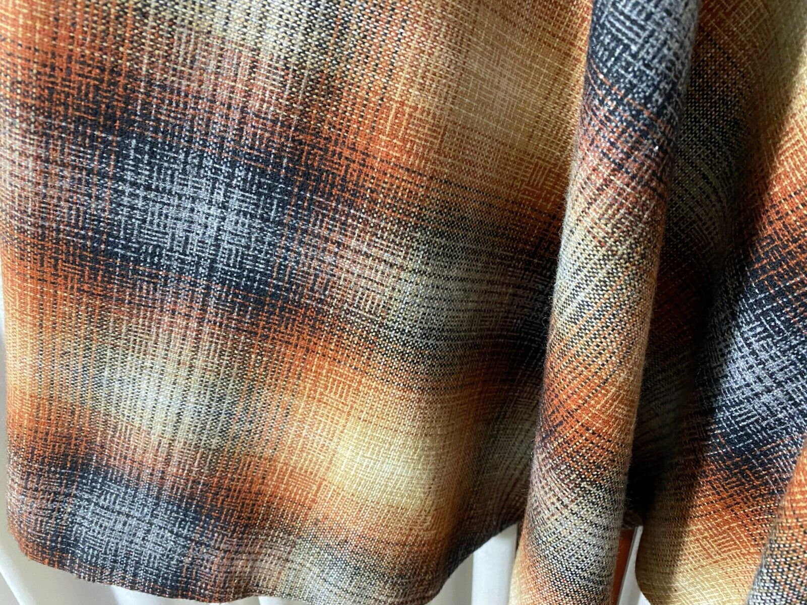 1970s Flare Skirt by Joyce - S- Brown,Black,Gray,Cream Plaid-VG-DISCO CHIC-SALE - Fresh Stock Dated March 2026