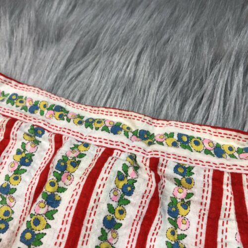 Vintage Handmade Womens Red Multicolored Floral Striped Skort Button Up - Fresh Stock Dated February 2026