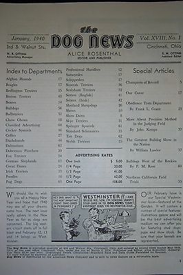 Vintage THE DOGS NEWS magazine. January 1940. The Beagle cover - Fresh Stock Dated December 2025