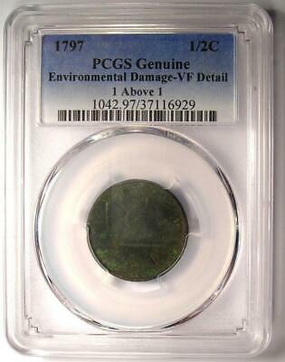 1797 Liberty Cap Flowing Hair Half Cent 1/2C - PCGS VF Detail - Rare Coin! - Fresh Stock Dated December 2025