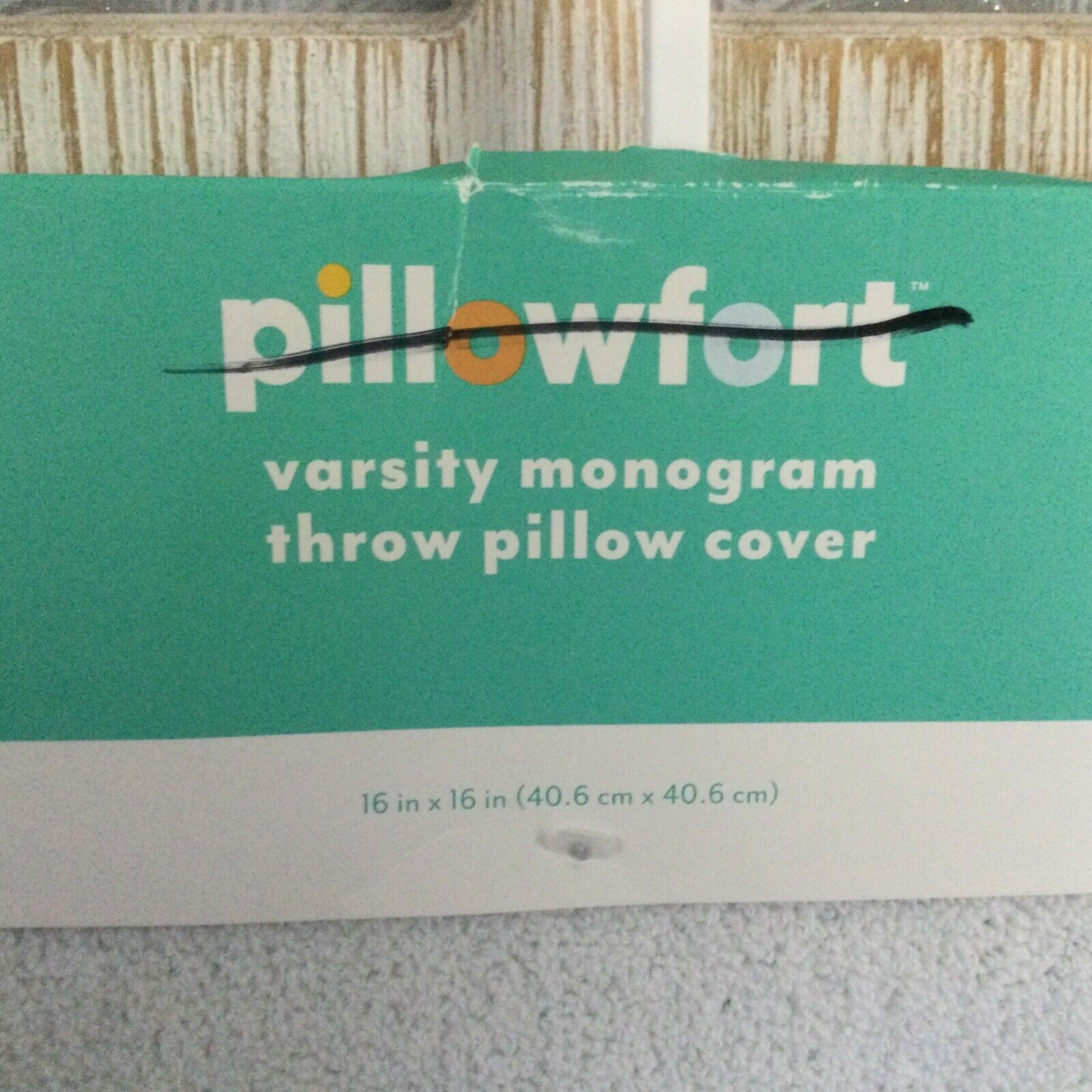 NEW Pillowfort Blue B Monogram Throw Pillow Cover 16”X 16” - Fresh Stock Dated December 2025