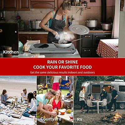 1800W Electric Hot Plate, Countertop Stove Infrared Ceramic Double burner - Fresh Stock Dated December 2025