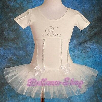 Rhinestone Ballet Tutu Dancewear Fairy Fancy Dress Leotard Girl Size 2T-7 BA013 - Fresh Stock Dated December 2025