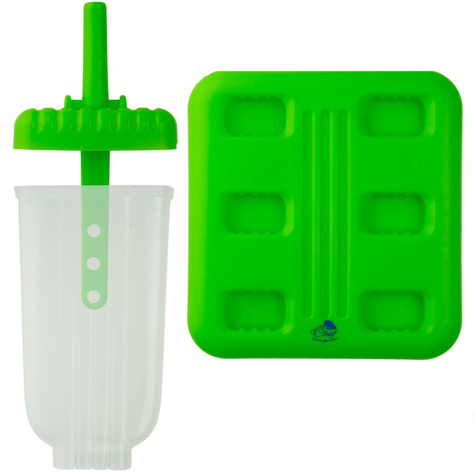 Ice Pop Maker Popsicle Mold Set with Tray and Drip Guard Green Pack of 6 - Fresh Stock Dated December 2025
