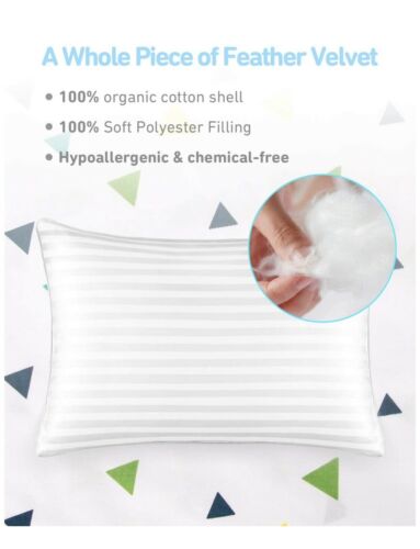 Babebay Toddler Pillow with Pillowcase 2Pack-13 x 18 Baby Pillows for Sleepin... - Fresh Stock Dated December 2025