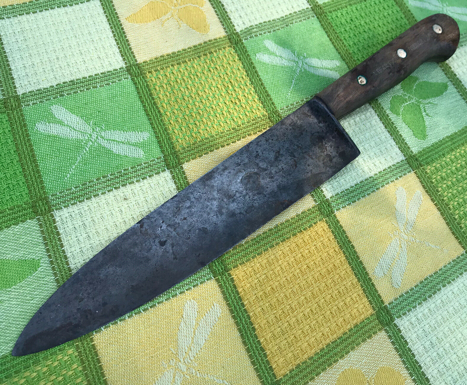 Vintage LL Bean Chef's Knife 8.5” Carbon Steel Blade Wooden Handle - Fresh Stock Dated December 2025