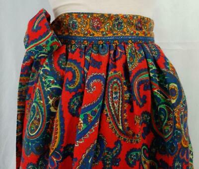 RUFFLED LAYERED Vintage 70s BOHEMIAN PAISLEY WOOL MAXI SKIRT  - 26 inch waist - Fresh Stock Dated December 2025