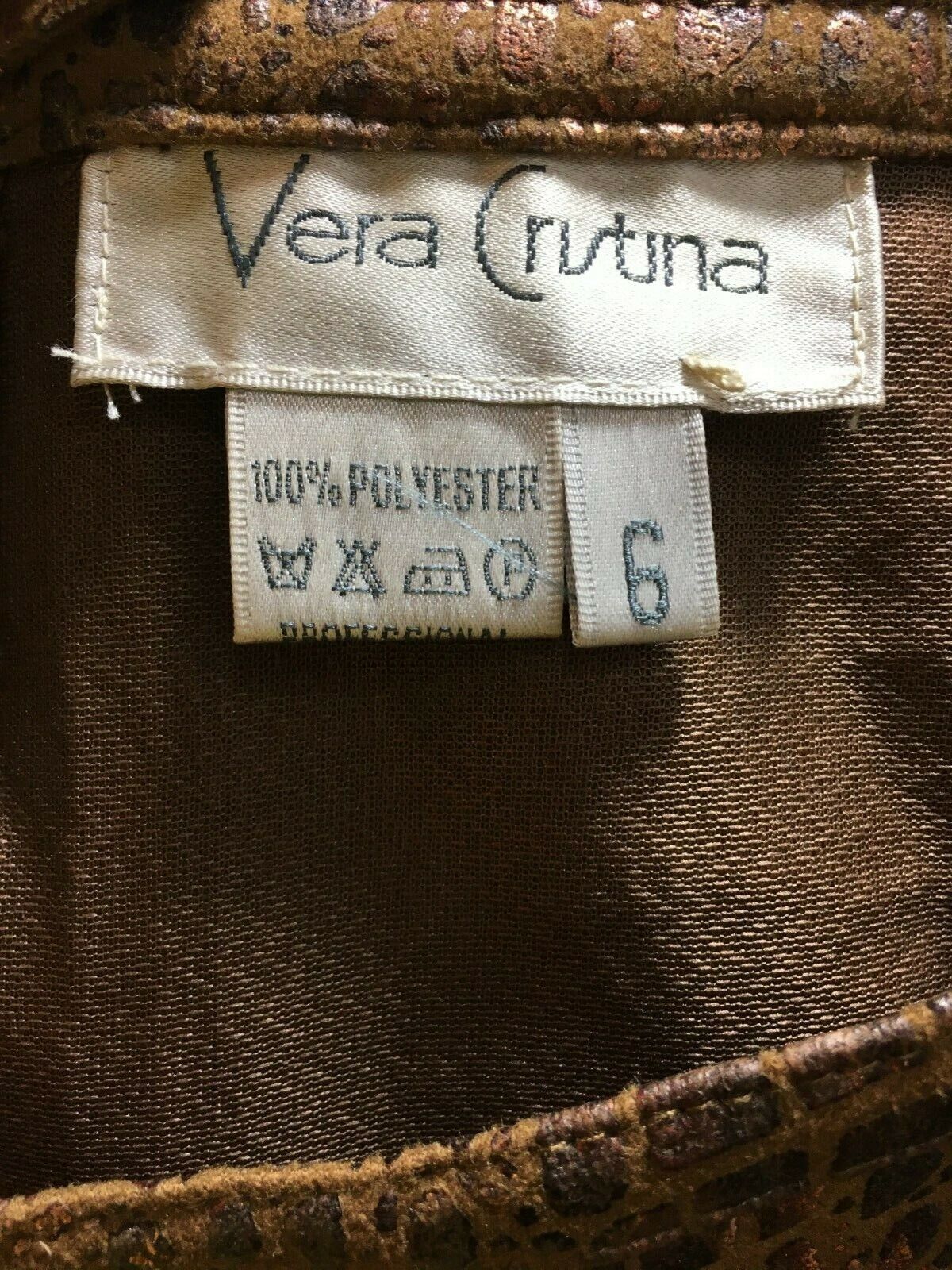 Vintage Vera Cristina Size 6 Skirt Bronze Metallic Faux Leather Polyester  SK4 - Fresh Stock Dated March 2026