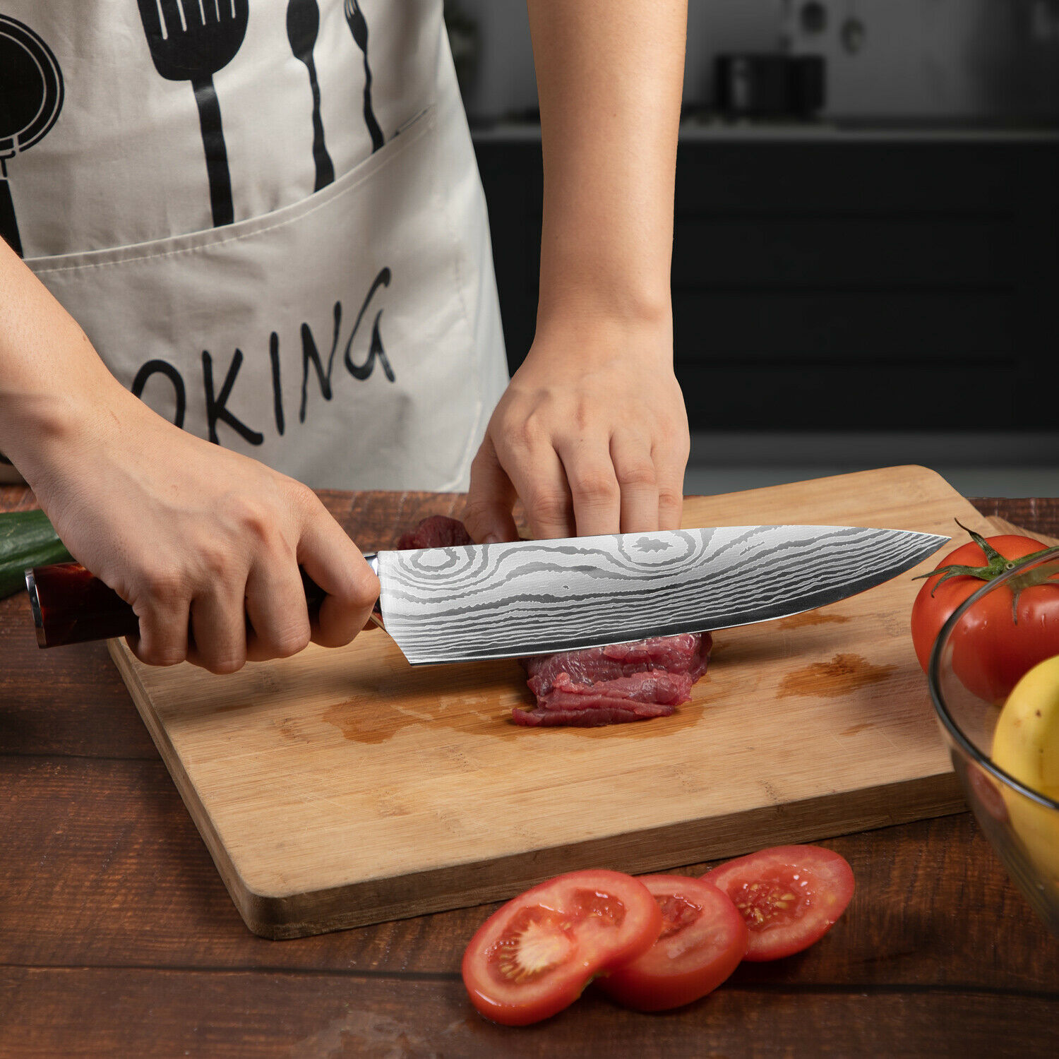 1-8Pcs Kitchen Knife Set Carbon Steel Cleaver Fish Vegetable Chef Utility Knives - Fresh Stock Dated December 2025