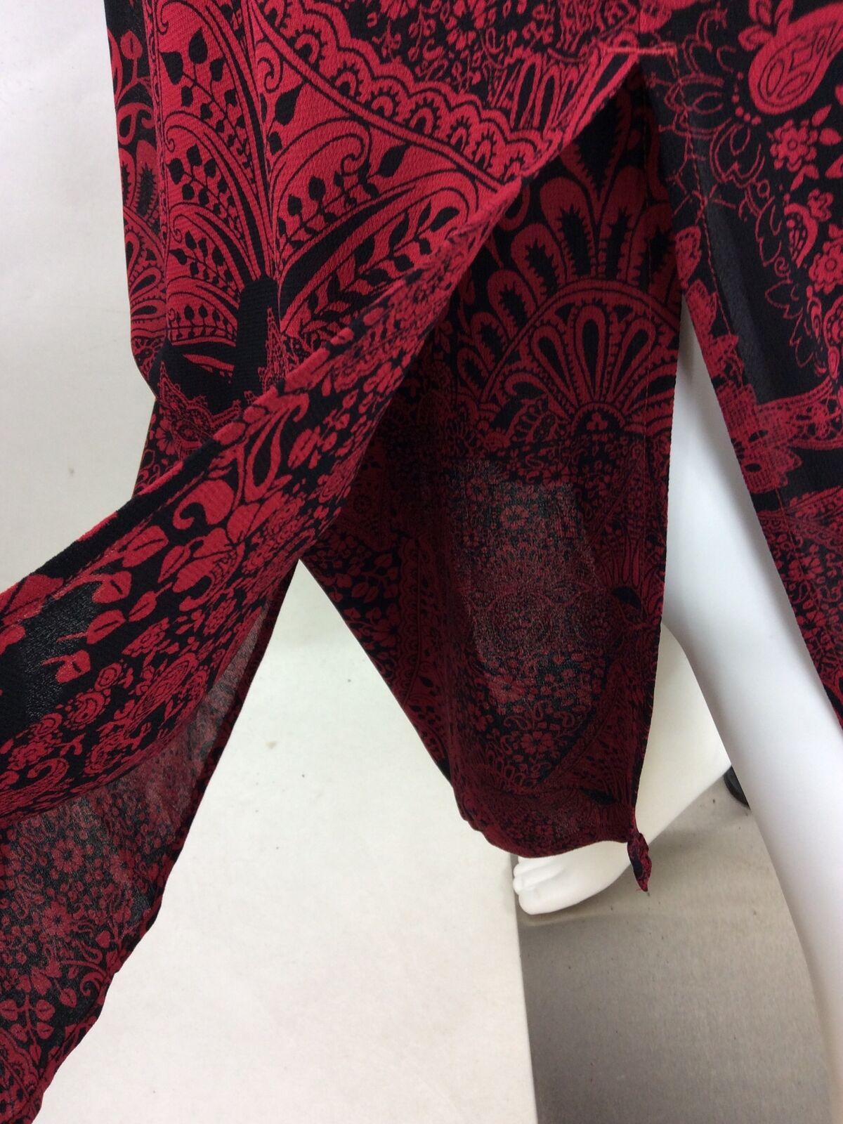 Vintage Chico's Design Women Long Skirt Red Black Print Size 2 (13) - Fresh Stock Dated February 2026