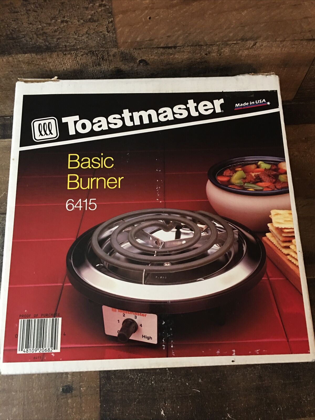 New 120 V Toastmaster Burner 6415 with Adjustable Temperature Control - Fresh Stock Dated February 2026