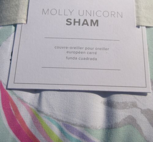 Molly Unicorn Pottery Barn Kids Soft Aqua Euro Pillow Sham 26