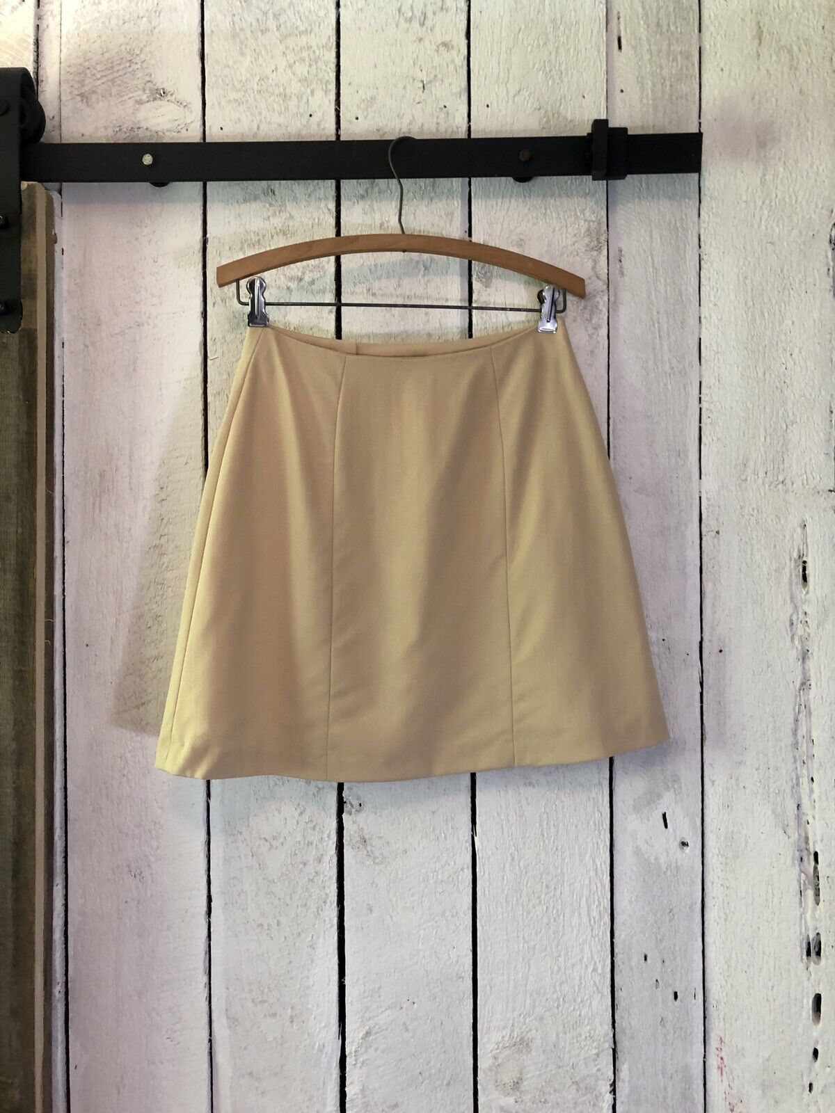 Vintage 90s Pale Yellow Micro Mini Wool Skirt by Kyle Allen sz S - Fresh Stock Dated March 2026