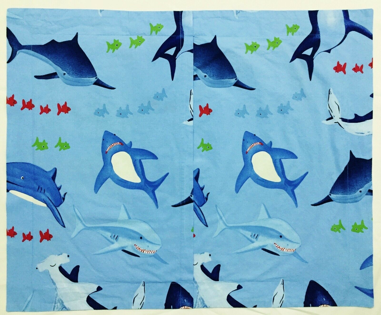 Pottery Barn Kids 100% Organic Cotton Pillow Sham Sharks Appears Unused NLA - Fresh Stock Dated December 2025