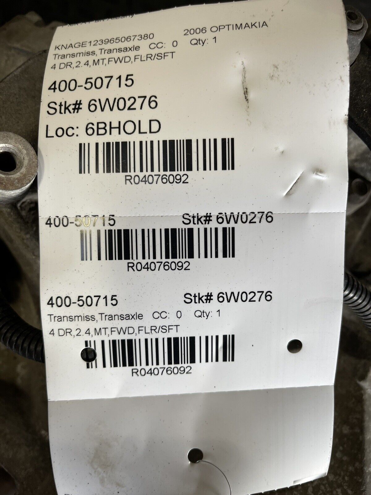 2007-2008 Kia Optima 2.4L MT Manual 5 speed transmission gearbox US Market - Fresh Stock Dated February 2026