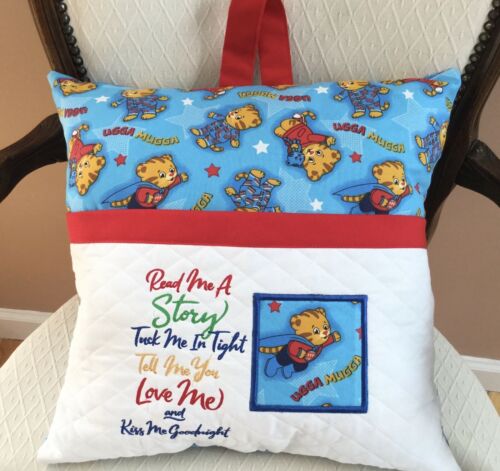 Daniel Tiger Pocket Pillow. Reading/Book Pillow. 16X16 Embroidered  Pillow. - Fresh Stock Dated December 2025