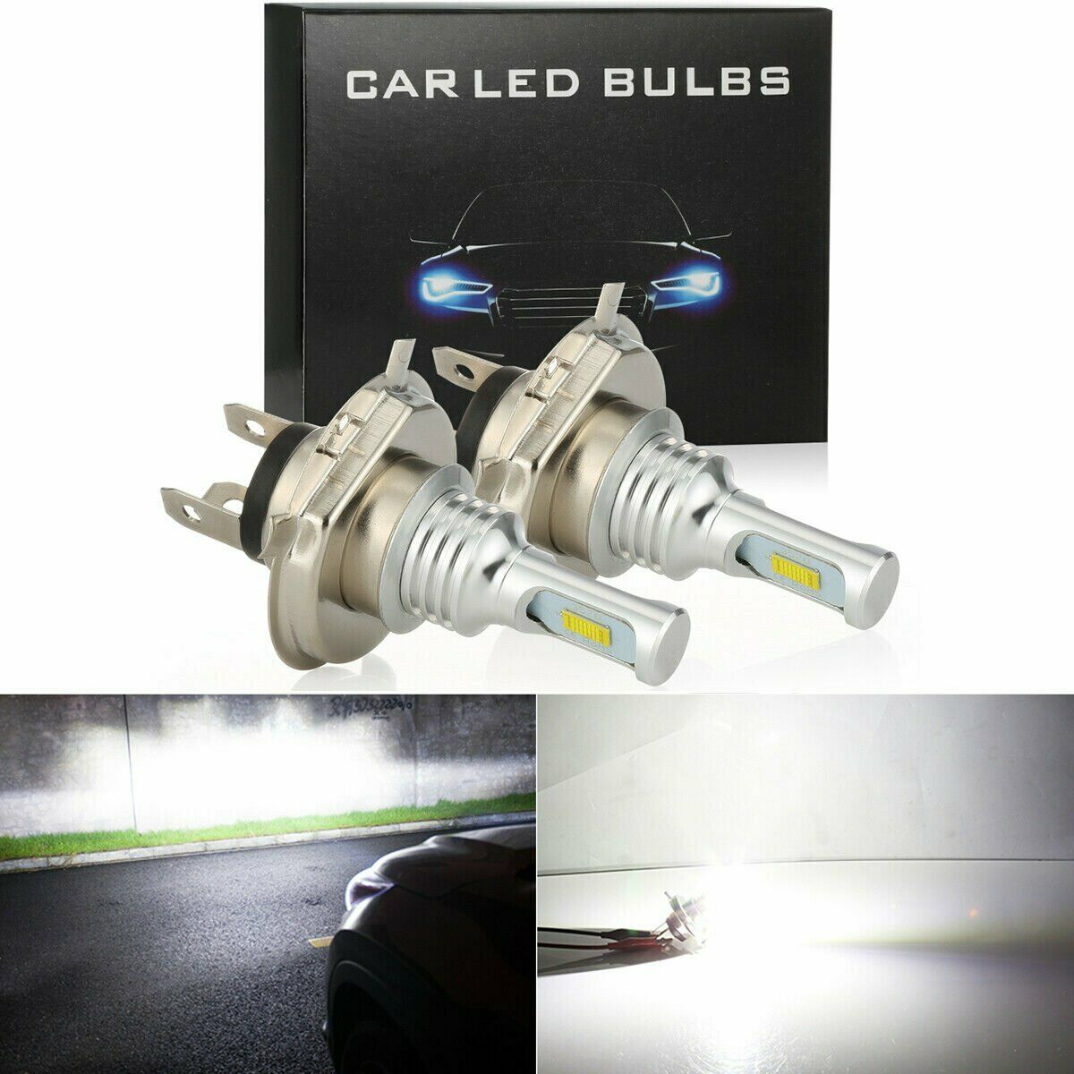 2x 9003 H4 Motorcycle LED Headlight High Low Beam 6000K White Car Fog Light Bulb - Fresh Stock Dated February 2026