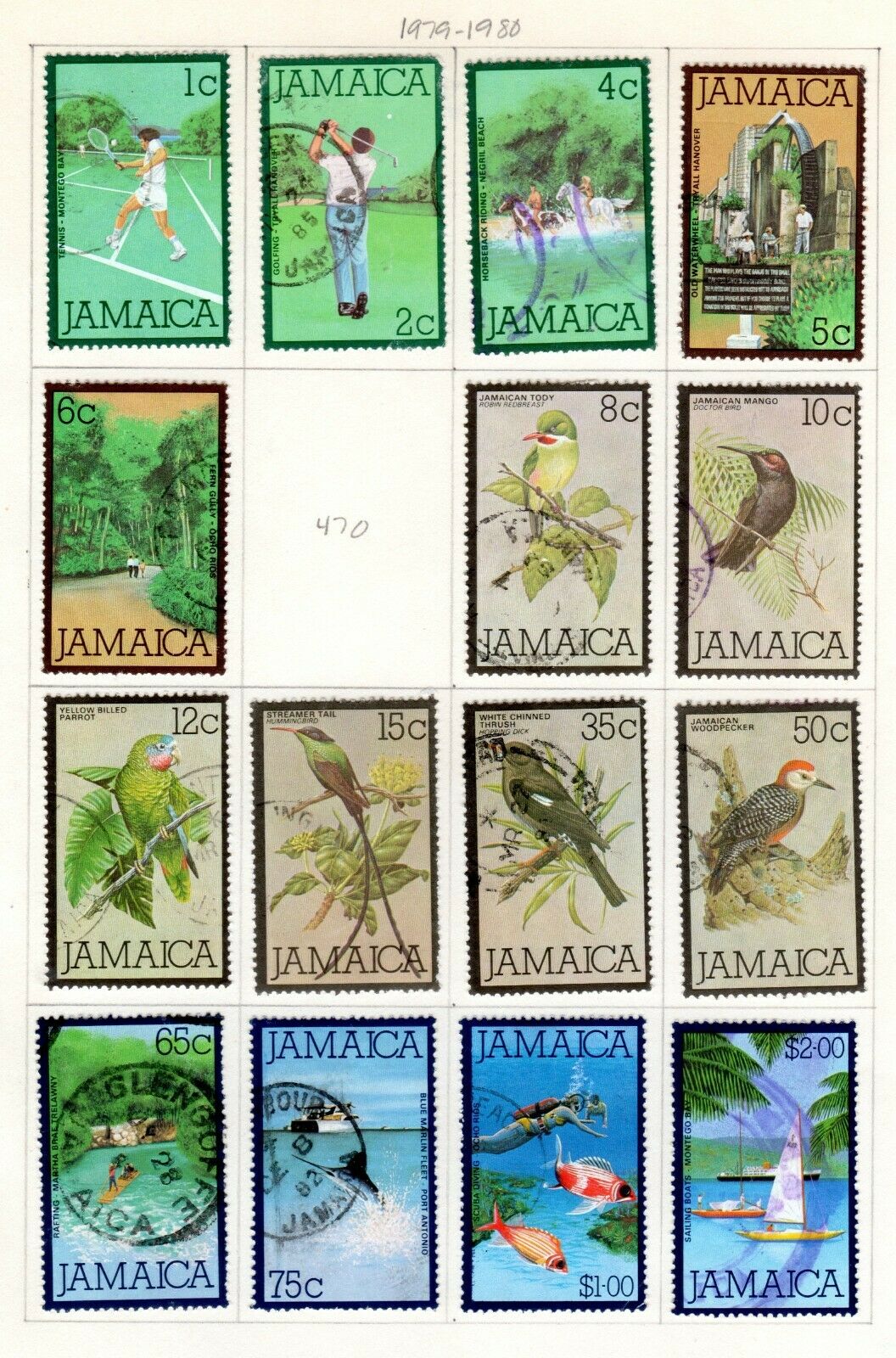 Jamaica Scott 465//498 Used on 2  Album Pages Issued 1979-1981 - Fresh Stock Dated December 2025